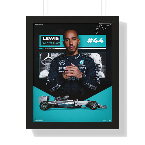 Lewis Hamilton Framed Vertical Poster, Formula 1 Art Print, Motorsport Decor, Racing Wall Art, Sport Fan Gift